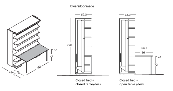Opklapbed LGM BOOK BedHabits 4
